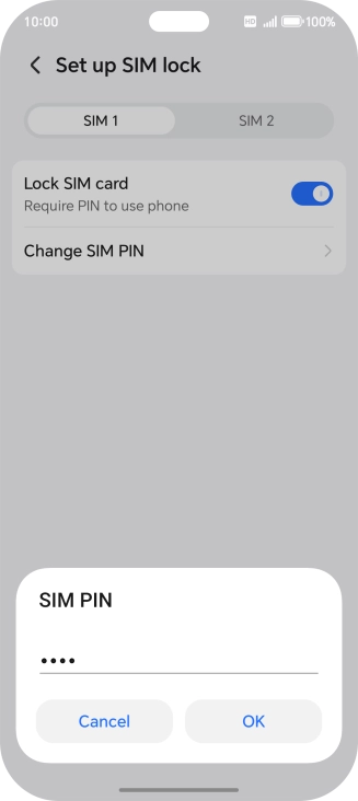 Key in a new four-digit PIN and press OK.