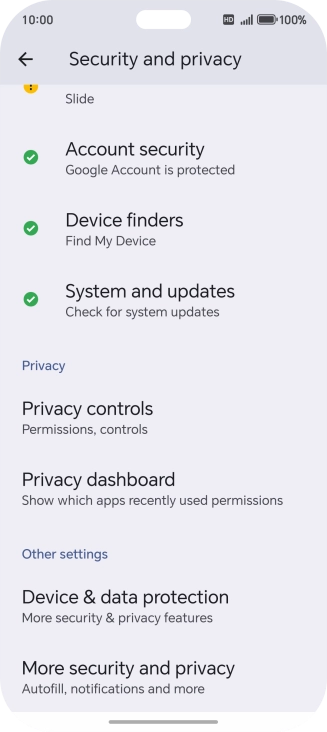 Press Privacy dashboard.