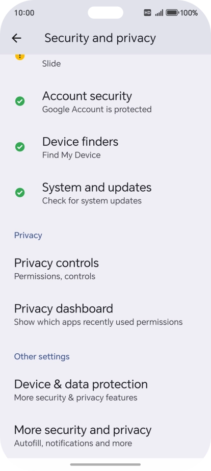 Press Privacy dashboard.