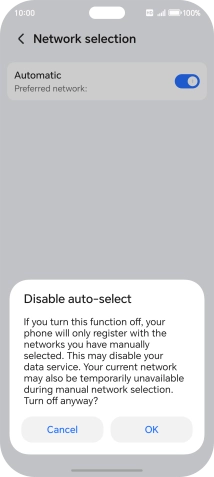 Press OK and your phone will search for networks.