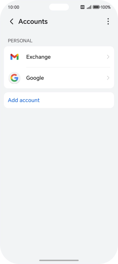 Press the required account type.