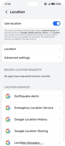 Press Location Accuracy. Press Location Accuracy.