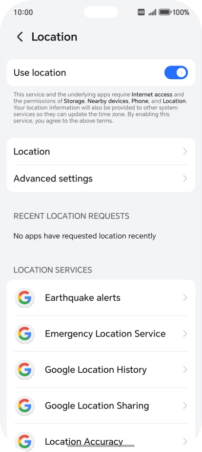 Press Location Accuracy. Press Location Accuracy.
