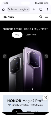 Press the menu icon.