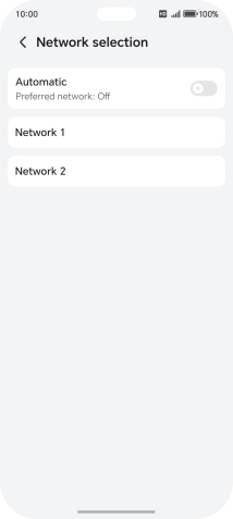 Press the required network.