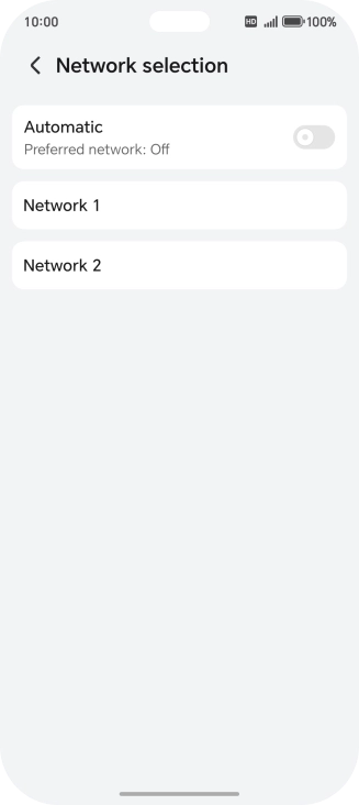 Press the required network.