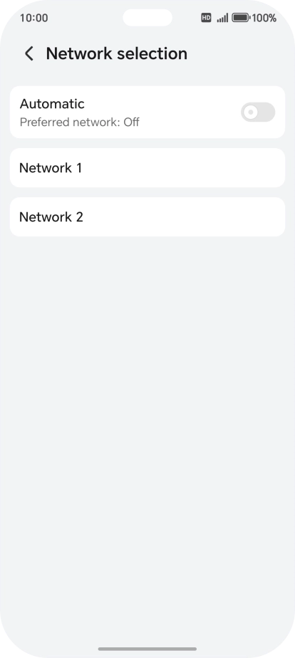 Press the required network.