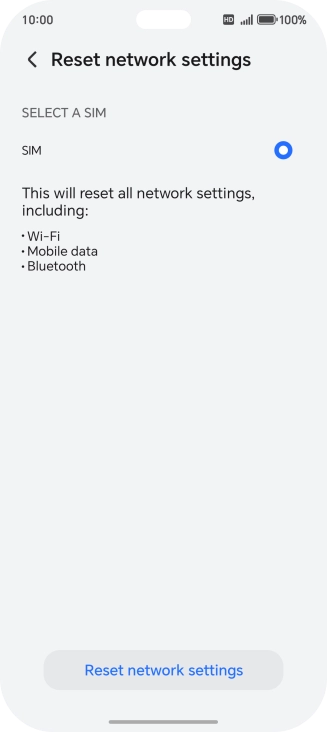 Press Reset network settings.