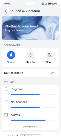 Press the required setting below 