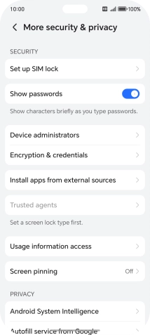 Press Set up SIM lock.