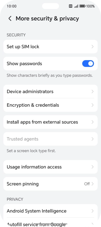 Press Set up SIM lock.