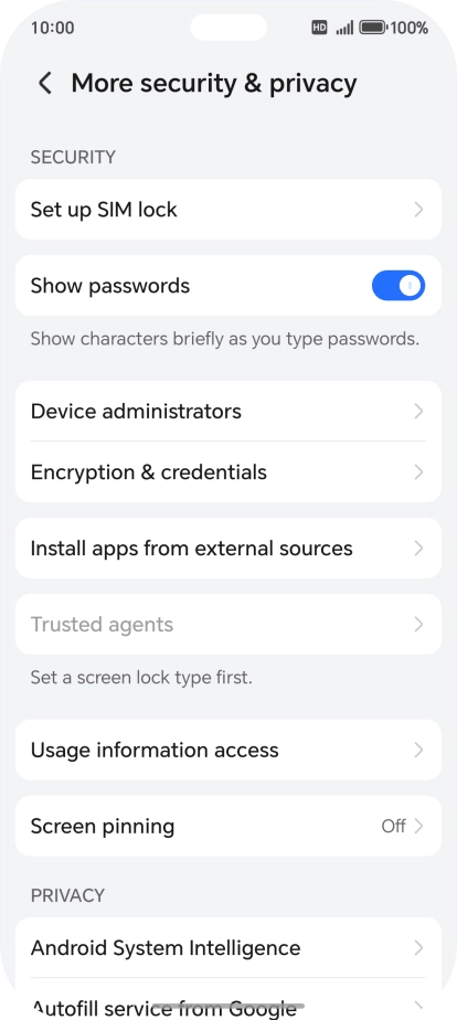 Press Set up SIM lock.