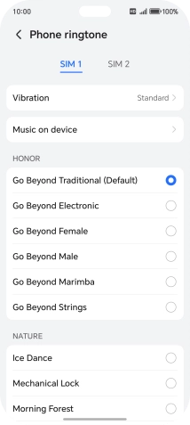 Press the required ring tones to hear them.