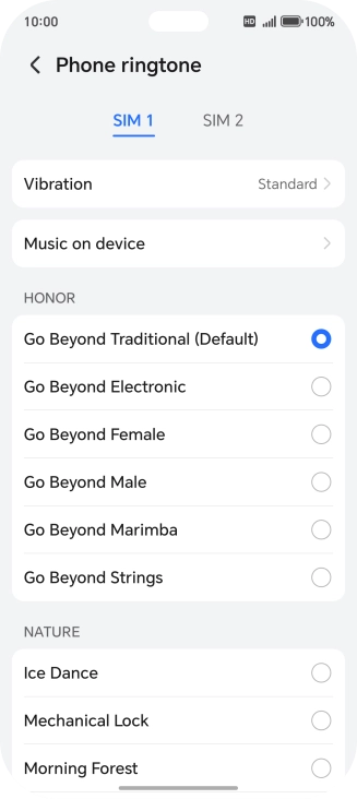 Press the required ring tones to hear them.