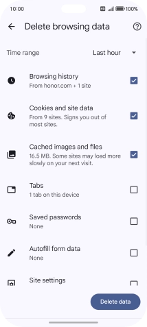 Press the fields next to the required data types.