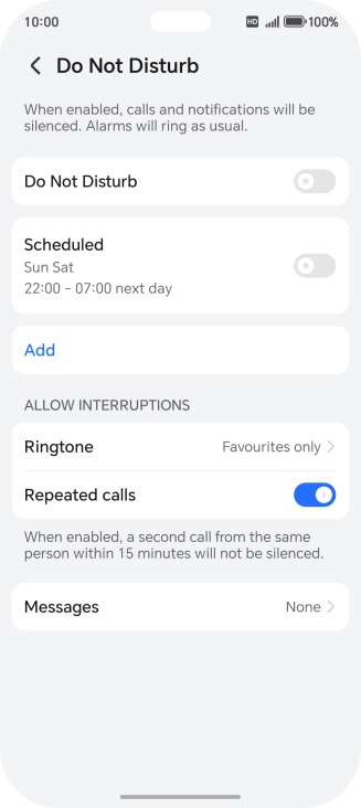 Press the indicator next to 