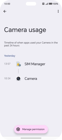 The total app activity for the selected phone function is displayed.