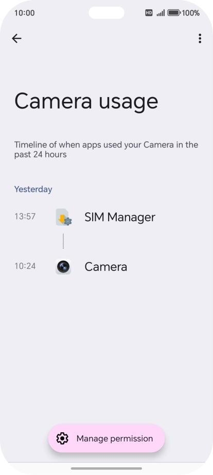 The total app activity for the selected phone function is displayed.