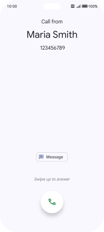 Press and drag the accept call icon upwards.