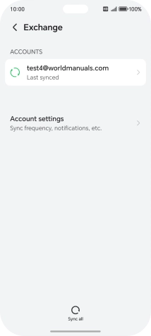 Press the required email account.