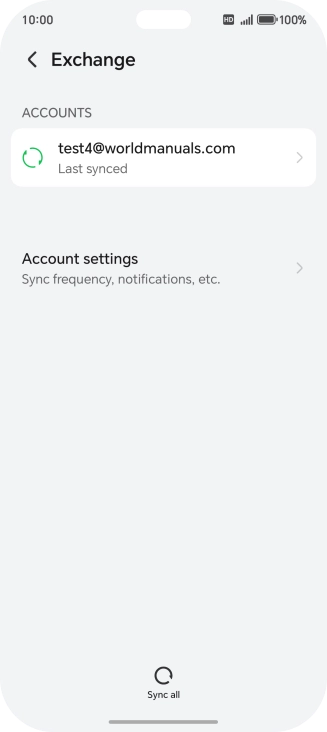 Press the required email account.