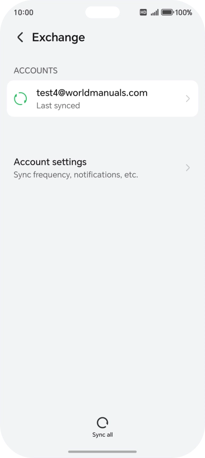 Press the required email account.