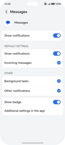 Press the indicator next to 
