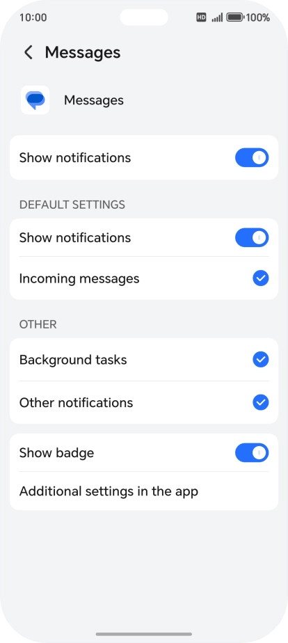 Press the indicator next to 