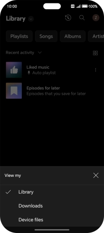 Press the required category and go to the required audio file.