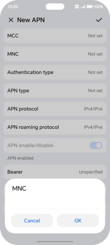Key in 15 and press OK.