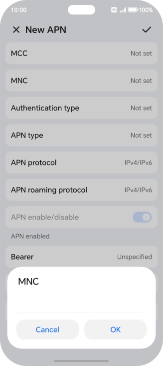 Key in 15 and press OK.