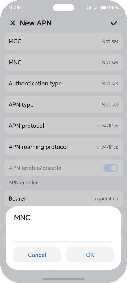 Key in 15 and press OK.