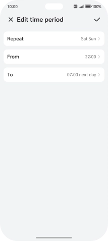 Follow the instructions on the screen to select settings for automatic activation of Do Not Disturb.