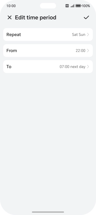 Follow the instructions on the screen to select settings for automatic activation of Do Not Disturb.