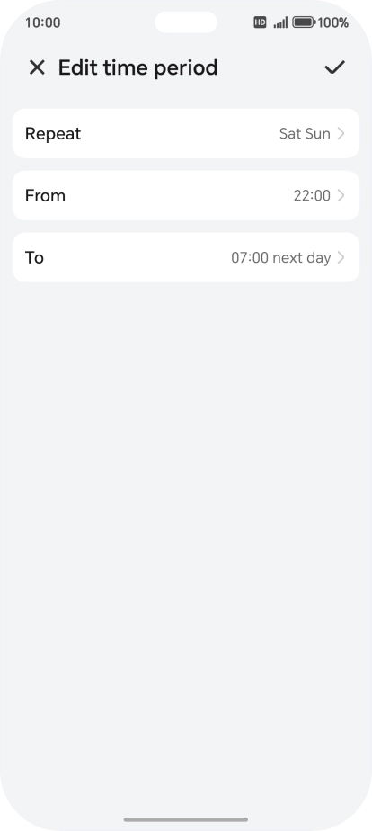 Follow the instructions on the screen to select settings for automatic activation of Do Not Disturb.