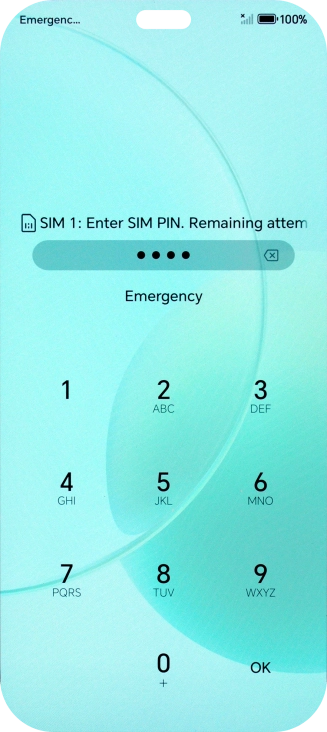 If your SIM is locked, key in your PIN and press OK.