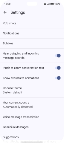 Press Gemini in Messages. Press Gemini in Messages.