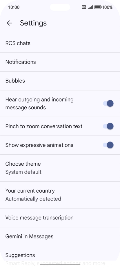 Press Gemini in Messages. Press Gemini in Messages.