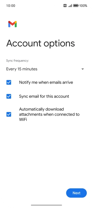 If this screen is displayed, you email account has been recognised and set up automatically. Follow the instructions on the screen to key in more information and finish setting up your email account. If this screen is displayed, you email account has been recognised and set up automatically. Follow the instructions on the screen to key in more information and finish setting up your email account.