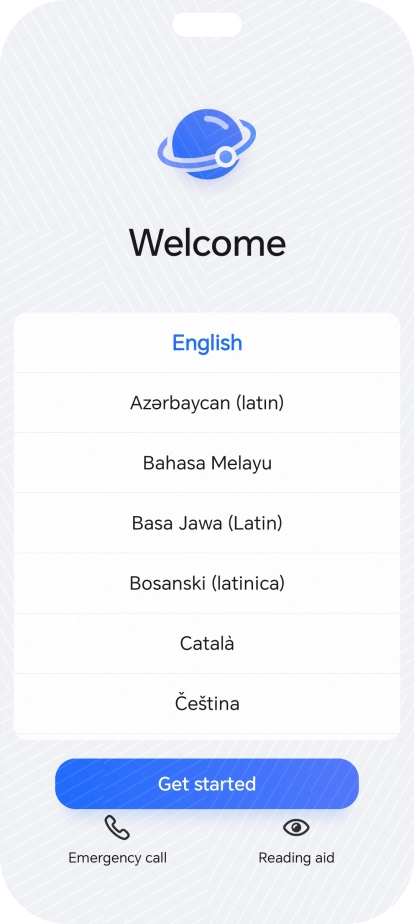 Press the required language.