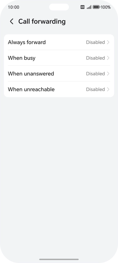 Press the required divert type. Press the required divert type.