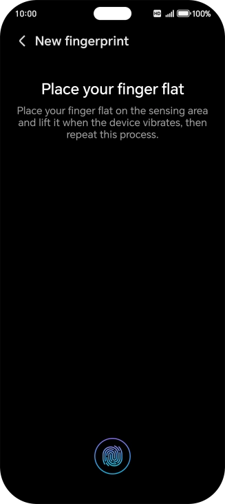 Follow the instructions on the screen to create the phone lock code using your fingerprint.