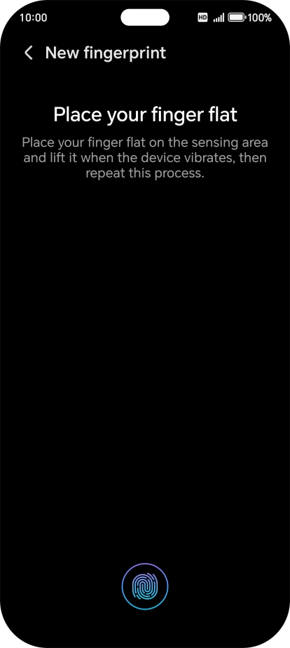 Follow the instructions on the screen to create the phone lock code using your fingerprint.