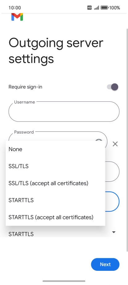 Press SSL/TLS. Press SSL/TLS.