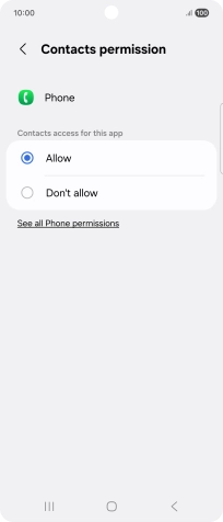 Press the required setting.