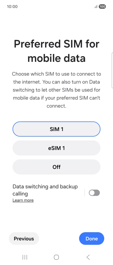 Press the required settings.