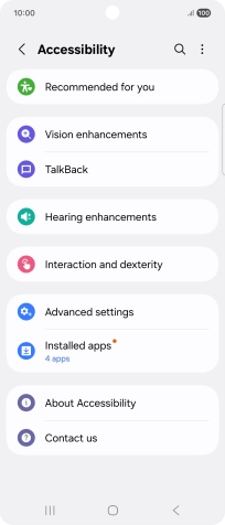 Press Vision enhancements and follow the instructions on the screen to select the required settings.