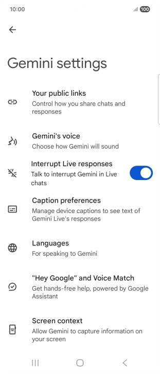 Follow the instructions on the screen to select the required settings.