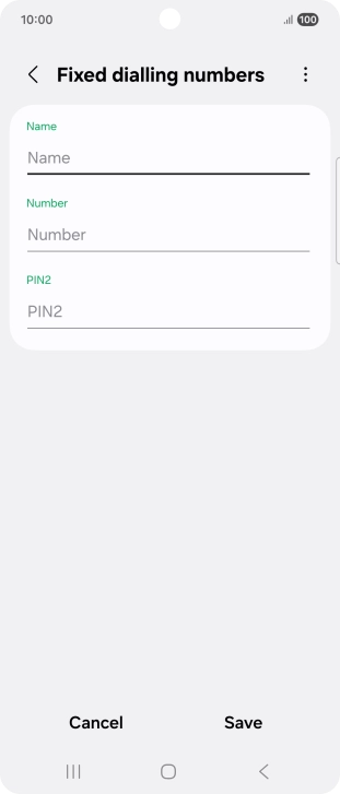 Press Name and key in the required name.