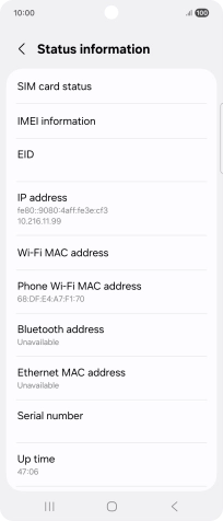 Your phone's EID number is displayed below EID.